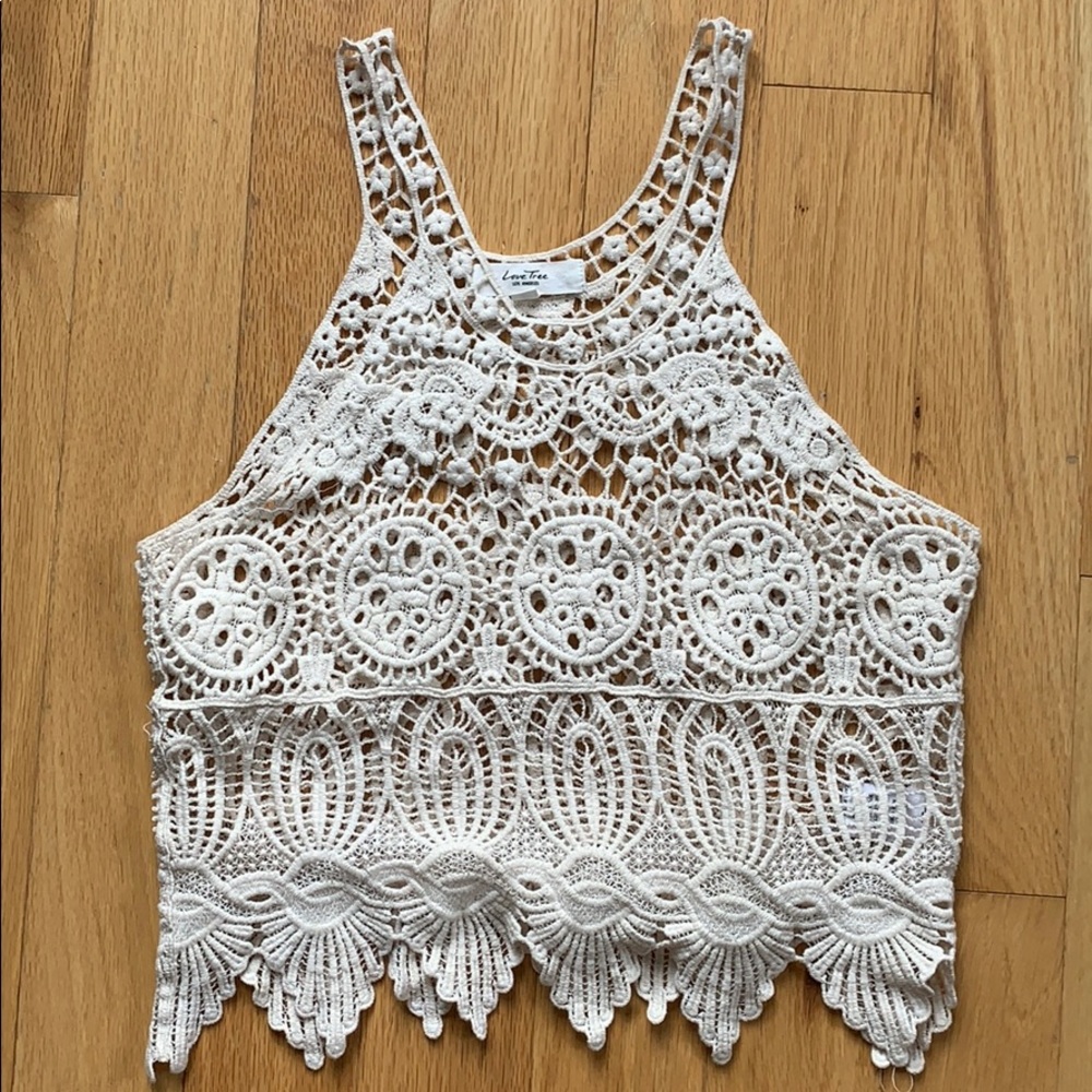 Crochet knit tank top size small